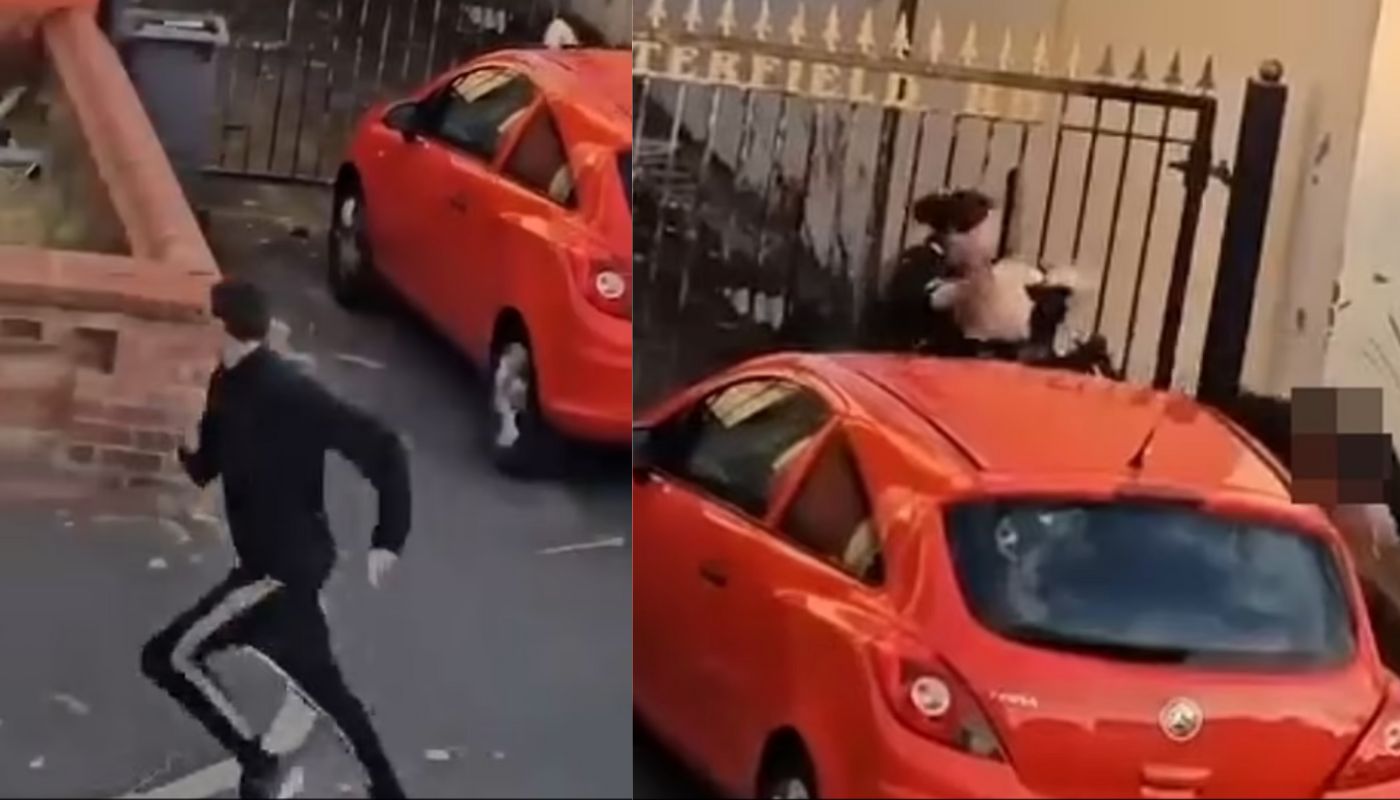police struck with brick